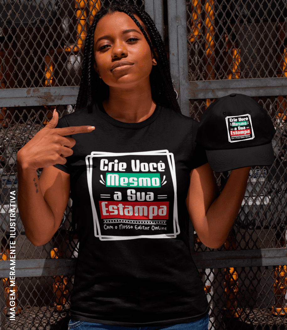 Baby Look e Boné Crie Sua Estampa