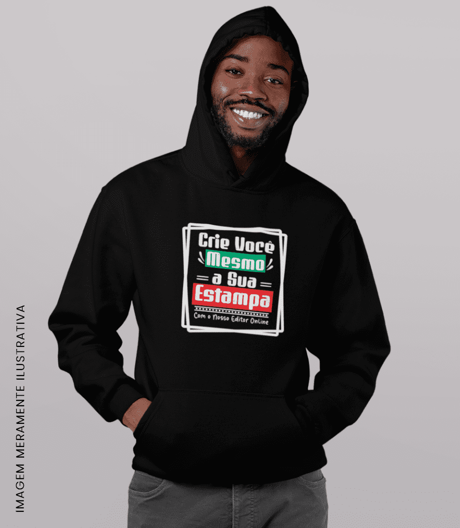 Moletom Canguru Crie Sua Estampa-frente