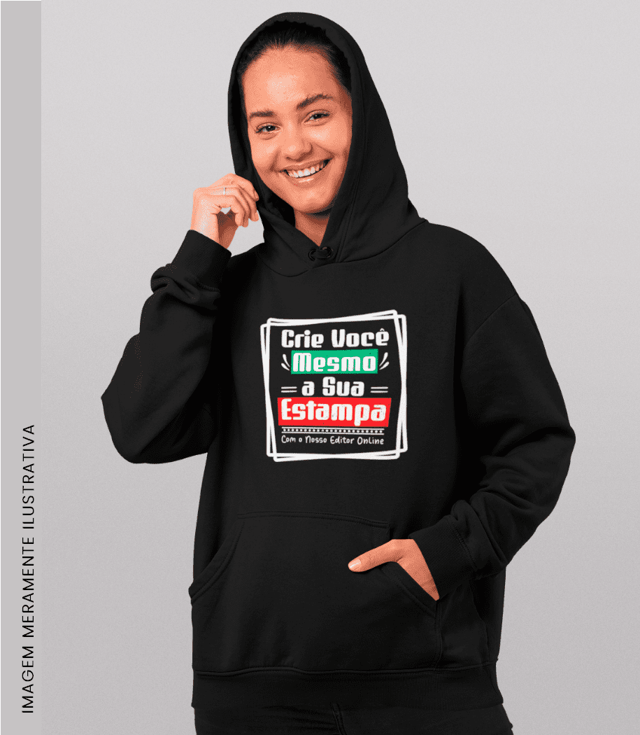 Moletom Canguru Crie Sua Estampa-frente