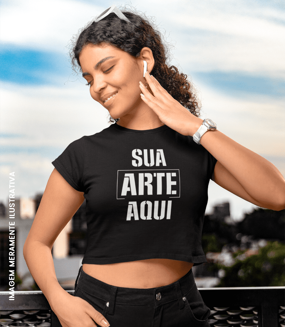 Cropped Feminino preto personalizado