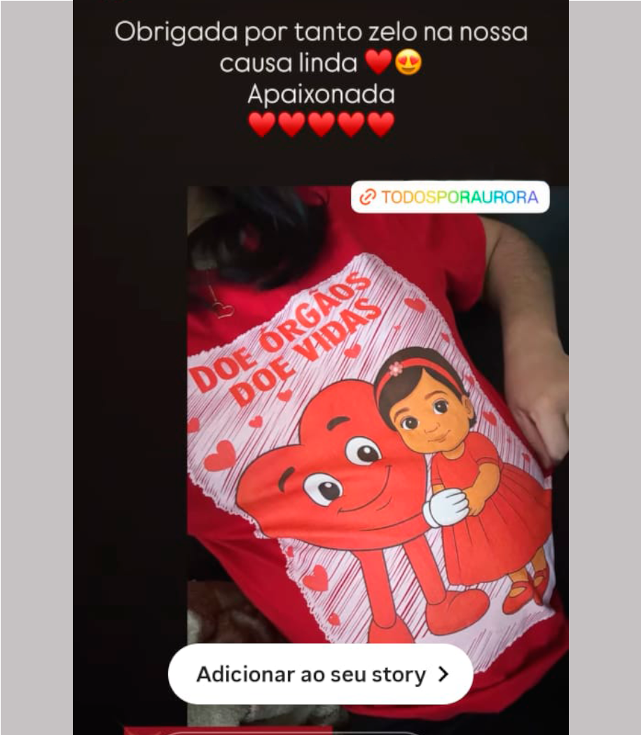 Camiseta Campanha Doe Órgãos Aurora